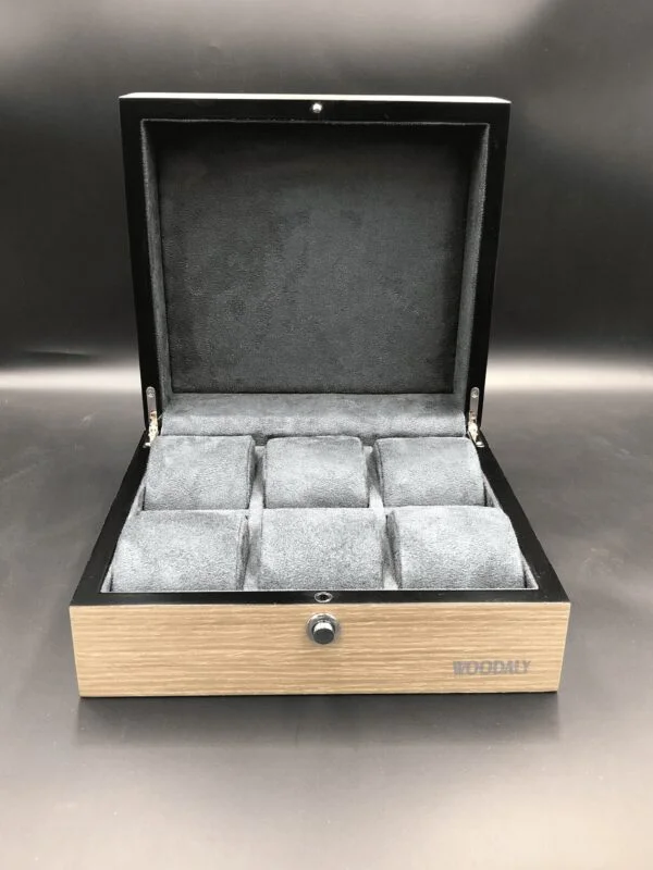 Classic 6 piece wooden watch box in Washed Green Walnut (WD.9106_5) - Image 2