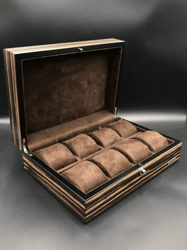 Dapper 8 piece watch box in Ebony (WD.9208_4) - Image 2