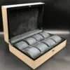 Dapper 8 piece watch box in Washed Green Walnut (WD.9208_5) - Image 2