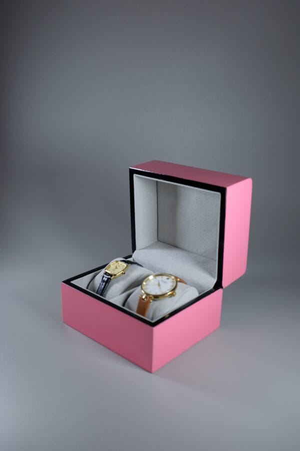 Two Slot Watch Box - Pop Collection in Pink-52 - Image 6