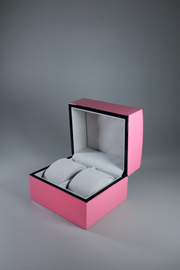 Two Slot Watch Box - Pop Collection in Pink-53 - Image 3