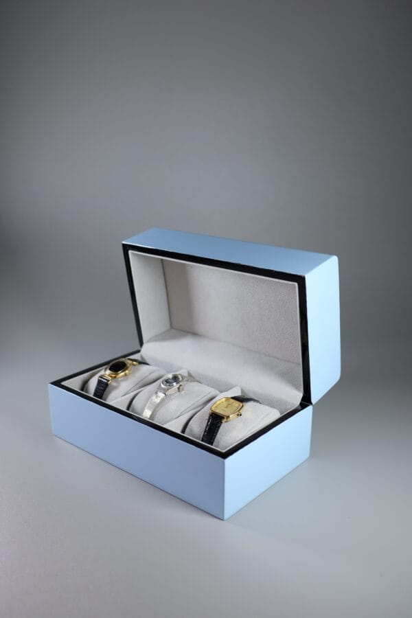Three Slot Watch Box - Pop Collection in Blue-52 - Image 5