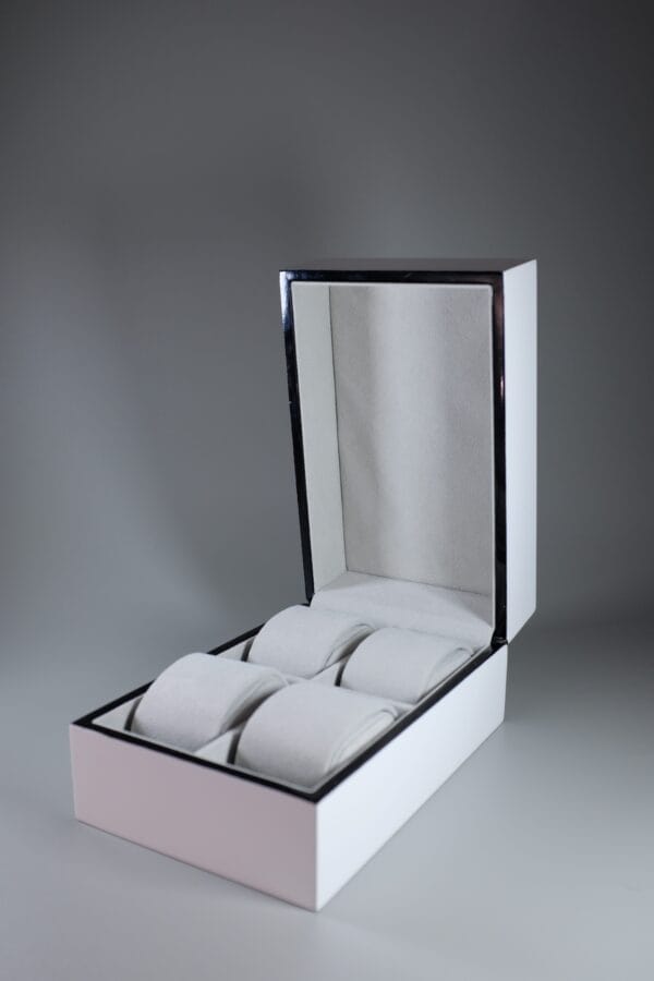 Four Slot Watch Box - Pop Collection in White