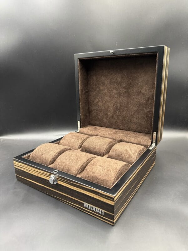 Classic 6 slots wooden watch box in Ebony (WD.9106_4) - Image 2